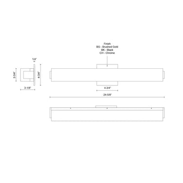 Kuzco Latitude VL47225 25 Inch LED Vanity Light 1