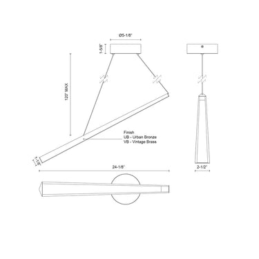 Kuzco Lex LP68124 24 Inch LED Linear Pendant 4