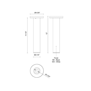 Kuzco Lorna 12-in (2-in Dia.) Ceiling Mount 5