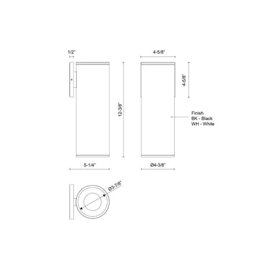 Kuzco Lorna 12-in (4-in Dia.) Interior/Exterior Wall Sconce 4