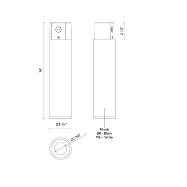 Kuzco Lorna 14-in (3-in Dia.) Concrete Ceiling Mount 4