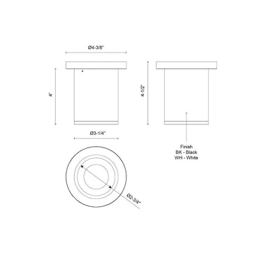 Kuzco Lorna 4-in (3-in Dia.) Ceiling Mount 4