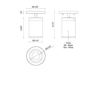 Kuzco Lorna 6-in (3-in Dia.) Adjustable Ceiling Mount 5
