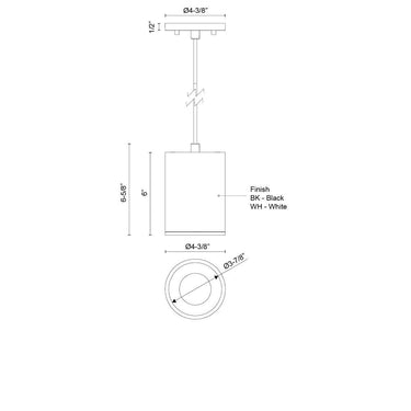 Kuzco Lorna 6-in (4-in Dia.) Pendant 4