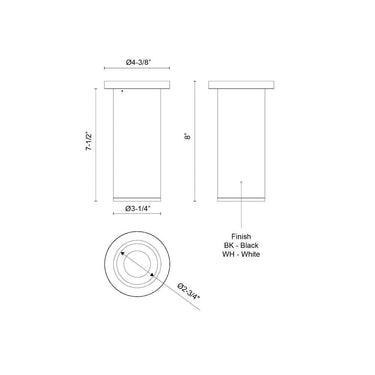 Kuzco Lorna 8-in (3-in Dia.) Ceiling Mount 4