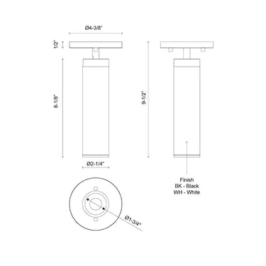 Kuzco Lorna 9-in (2-in Dia.) Adjustable Ceiling Mount 5