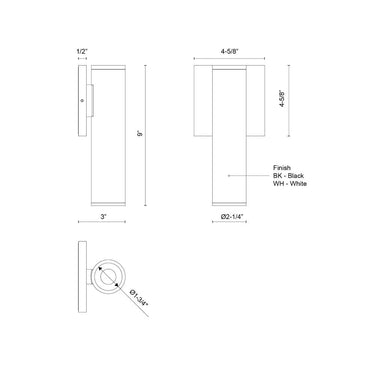 Kuzco Lorna 9-in (2-in Dia.) Interior/Exterior Wall Sconce 4