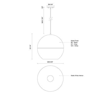 Kuzco Lucas 494024 24 Inch Pendant 2