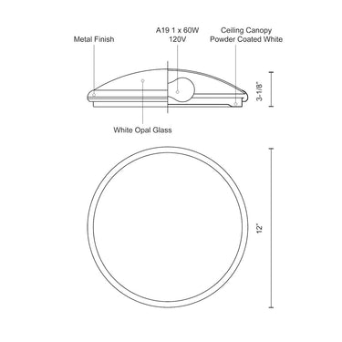 Kuzco Malta 51561 12 Inch Flush Mount 2