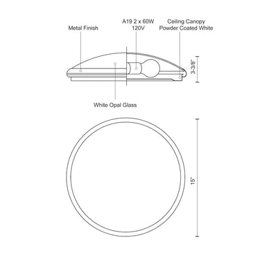 Kuzco Malta 51562 15 Inch Flush Mount 2