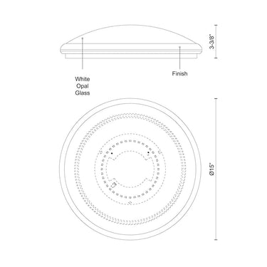 Kuzco Malta FM1515 15 Inch LED Flush Mount 1