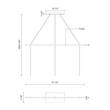 Kuzco Marquee CNL3AC 47 Inch Linear Pendant Canopy System 1