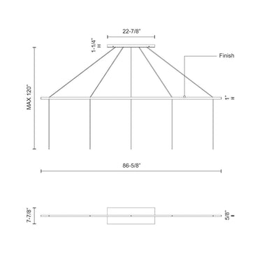 Kuzco Marquee CNL5AC 86 Inch Linear Pendant Canopy System 1
