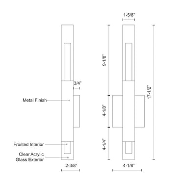 Kuzco Martelo WS53318-CH 18 Inch LED Wall Sconce 2