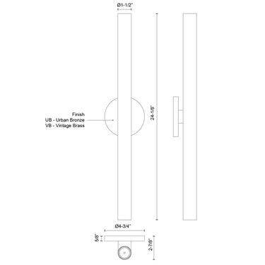 Kuzco Mason WS90424 24 Inch LED Wall Sconce 4