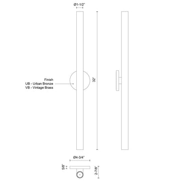 Kuzco Mason WS90432 32 Inch LED Wall Sconce 4