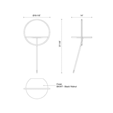 Kuzco Maya FL83818-BK/WT 18 Inch LED Floor Lamp 6