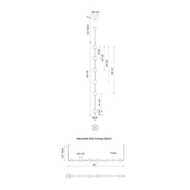 Kuzco Misaki PD14760-BK 60 Inch LED Pendant 3