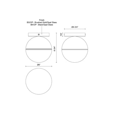 Kuzco Monae FM58306 6 Inch Flush Mount 2