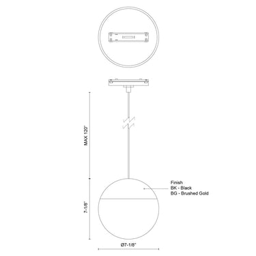 Kuzco Monae TRP11707 7 Inch Trilo Track Pendant 1