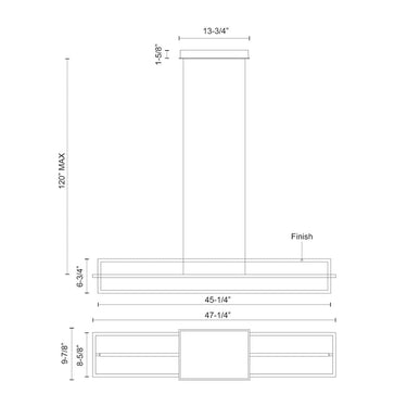 Kuzco Mondrian LP16248 48 Inch LED Linear Pendant 2