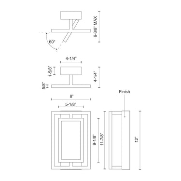 Kuzco Mondrian SF16212 11 Inch LED Semi-Flush Mount 2