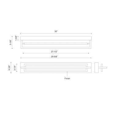Kuzco Mondrian SF16230-BN 30 Inch LED Semi-Flush Mount 3