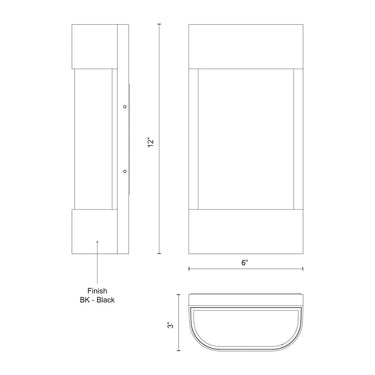 Kuzco Moondew EW75712-BK 12 Inch LED Exterior Wall Sconce 5