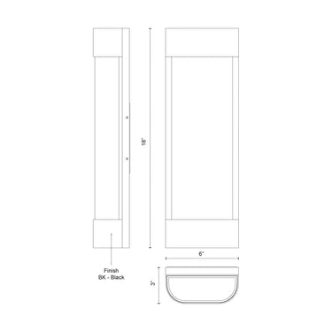 Kuzco Moondew EW75718-BK 18 Inch LED Exterior Wall Sconce 4