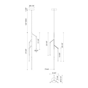 Kuzco Motif PD74738-BK 38 Inch LED Pendant 2