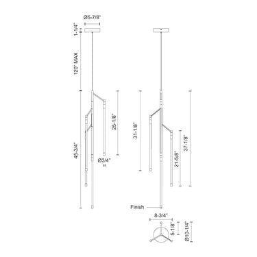 Kuzco Motif PD74746-BK-UNV 46 Inch LED Pendant 3