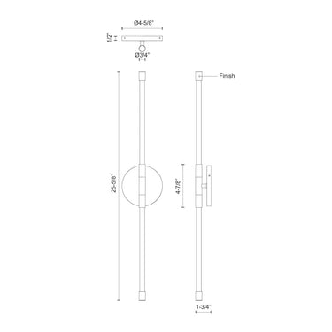 Kuzco Motif WS74226 26 Inch LED Wall Sconce 1
