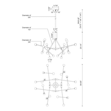 Kuzco Moto CH97139-BK-UNV 39 Inch LED Chandelier 3