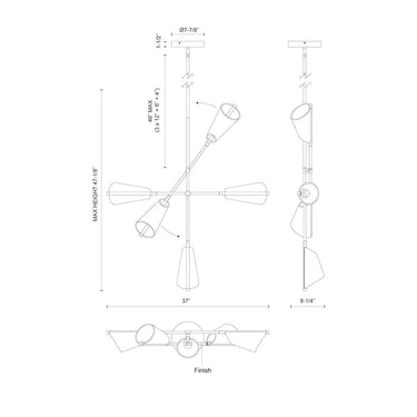 Kuzco Mulberry CH62737 37 Inch LED Chandelier 1