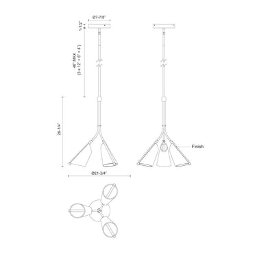Kuzco Mulberry PD62622 22 Inch LED Pendant 3