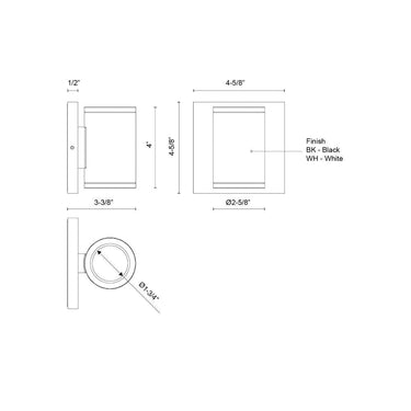 Kuzco Nordic 4-in (2-in Dia.) Exterior Wall 3