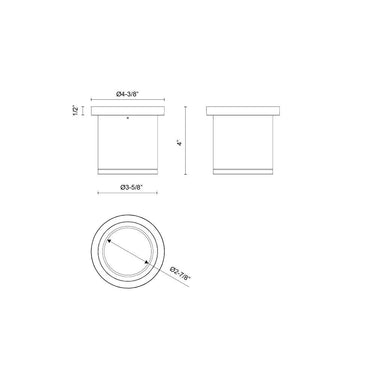 Kuzco Nordic 4-in (3-in Dia.) Exterior Ceiling 3