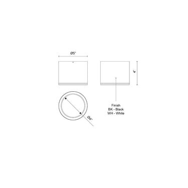 Kuzco Nordic 4-in (5-in Dia.) Exterior Ceiling 2