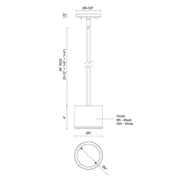 Kuzco Nordic 4-in (5-in Dia.) Exterior Pendant 2