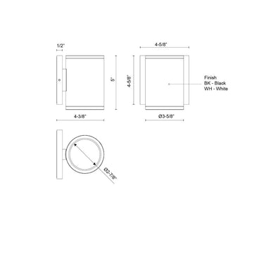 Kuzco Nordic 5-in (3-in Dia.) Exterior Wall 3