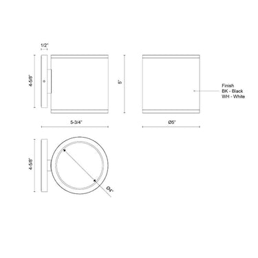 Kuzco Nordic 5-in (5-in Dia.) Exterior Wall 4