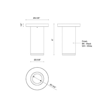 Kuzco Nordic 6-in (2-in Dia.) Exterior Ceiling 3