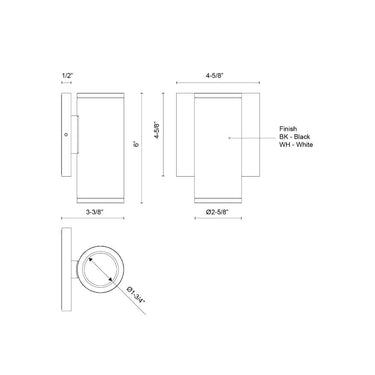 Kuzco Nordic 6-in (2-in Dia.) Exterior Wall 3