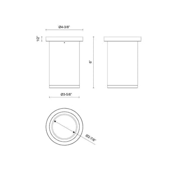 Kuzco Nordic 6-in (3-in Dia.) Exterior Ceiling 4