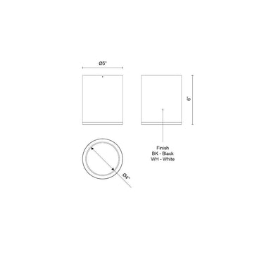 Kuzco Nordic 6-in (5-in Dia.) Exterior Ceiling 2
