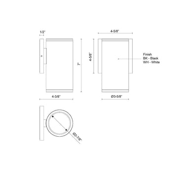 Kuzco Nordic 7-in (3-in Dia.) Exterior Wall 3