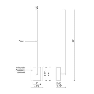 Kuzco Pandora WS25125 25 Inch LED Wall Sconce 1
