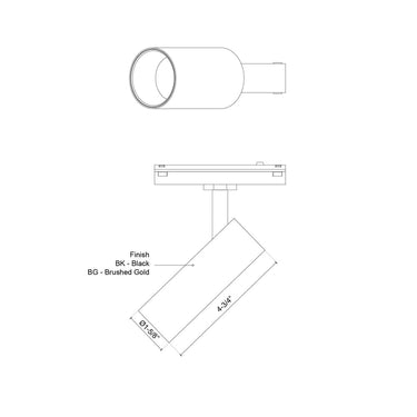 Kuzco Paolo TRS25914 14 Inch Trilo Track Directional Light 1