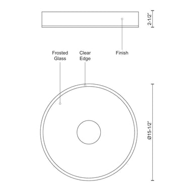 Kuzco Parker FM7616 16 Inch LED Flush Mount 1