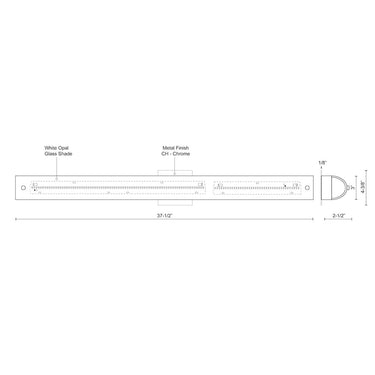 Kuzco Peggy 601004CH-LED 38 Inch LED Vanity Light 2